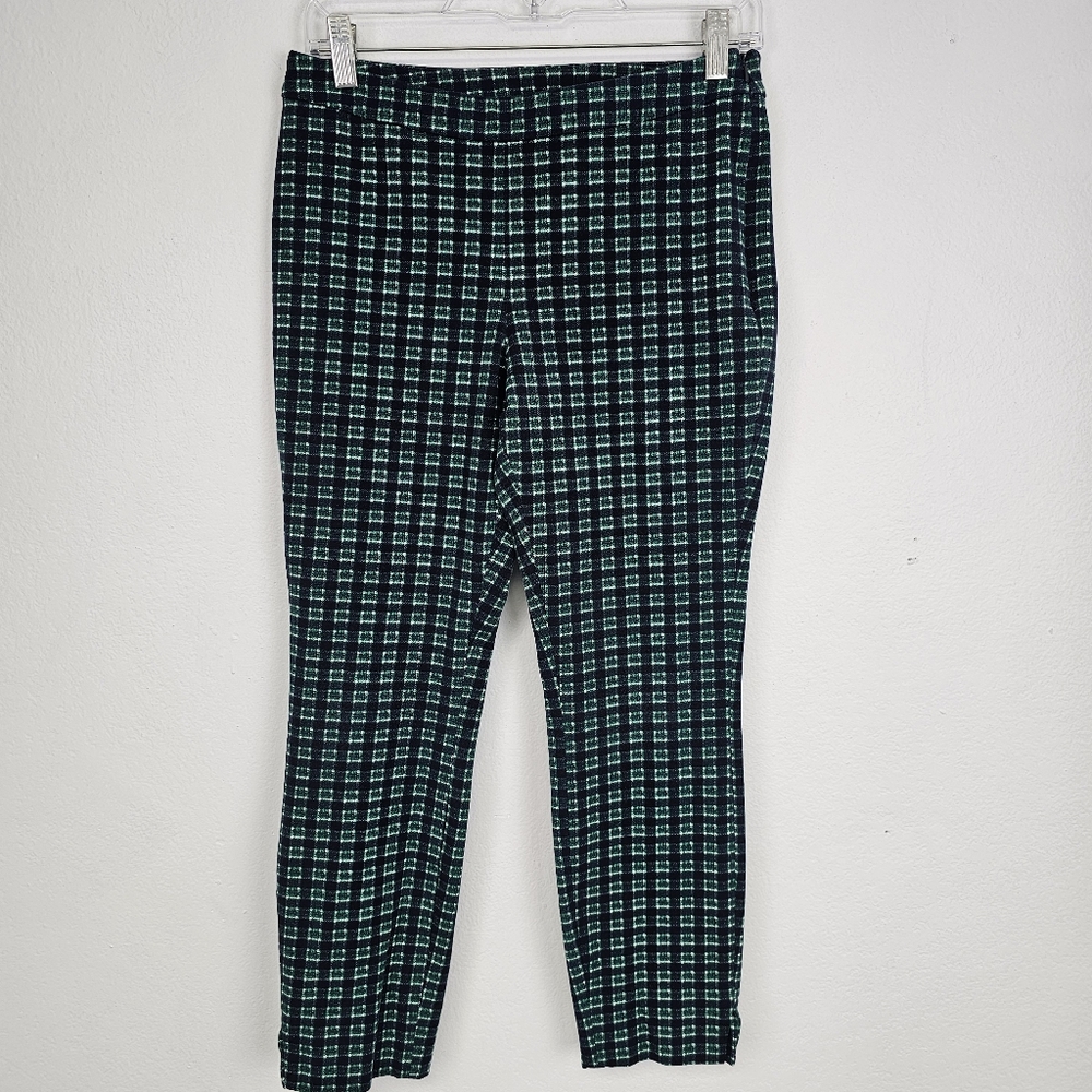 1901 Y2K Pants Skinny Knit Ankle  Plaid Side Zip Sz 4 Punk Rock Academia